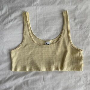 TNA Yellow Waffle Cropped Cami